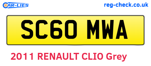 SC60MWA are the vehicle registration plates.