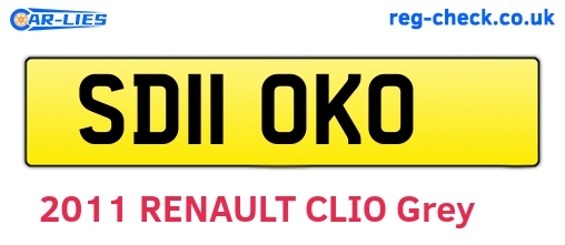 SD11OKO are the vehicle registration plates.