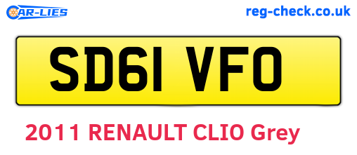 SD61VFO are the vehicle registration plates.