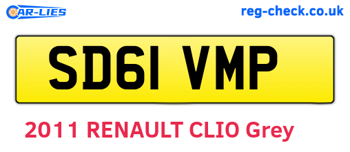 SD61VMP are the vehicle registration plates.