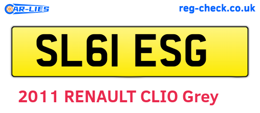 SL61ESG are the vehicle registration plates.
