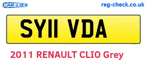 SY11VDA are the vehicle registration plates.