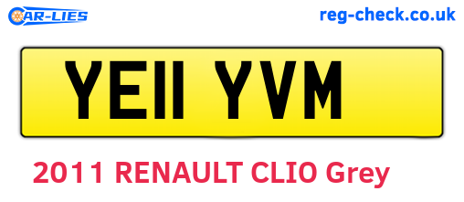 YE11YVM are the vehicle registration plates.