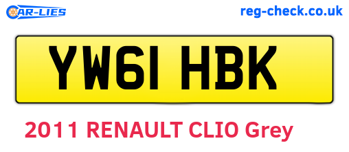YW61HBK are the vehicle registration plates.