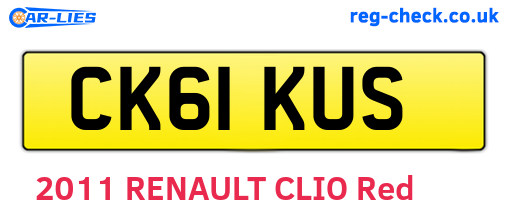 CK61KUS are the vehicle registration plates.