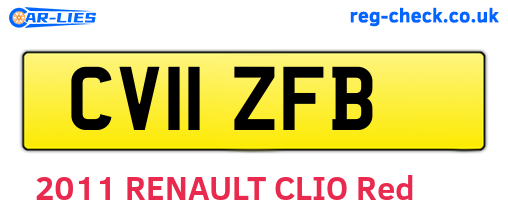 CV11ZFB are the vehicle registration plates.