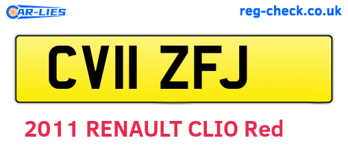 CV11ZFJ are the vehicle registration plates.