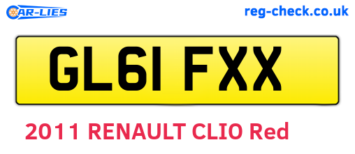 GL61FXX are the vehicle registration plates.
