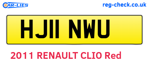 HJ11NWU are the vehicle registration plates.