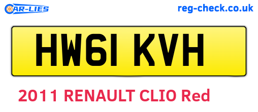 HW61KVH are the vehicle registration plates.