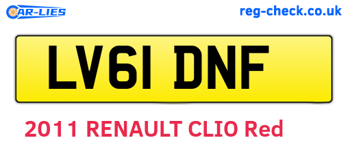LV61DNF are the vehicle registration plates.