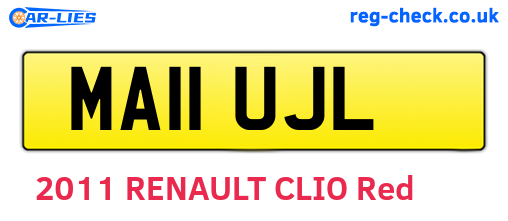 MA11UJL are the vehicle registration plates.