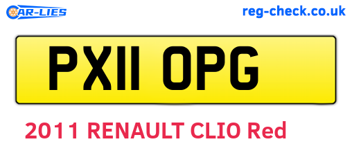 PX11OPG are the vehicle registration plates.