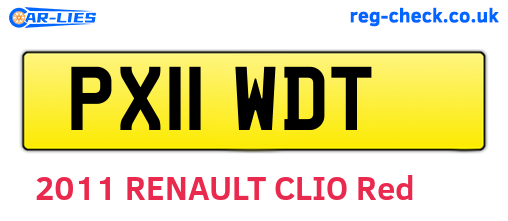 PX11WDT are the vehicle registration plates.