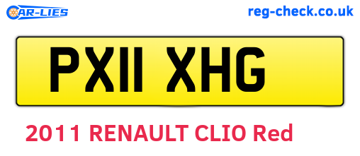 PX11XHG are the vehicle registration plates.