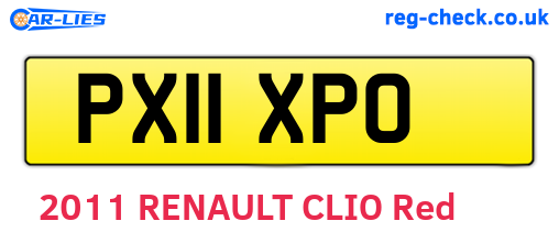 PX11XPO are the vehicle registration plates.