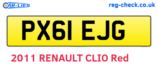 PX61EJG are the vehicle registration plates.