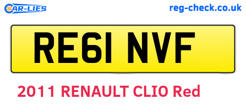 RE61NVF are the vehicle registration plates.