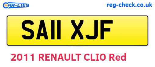 SA11XJF are the vehicle registration plates.