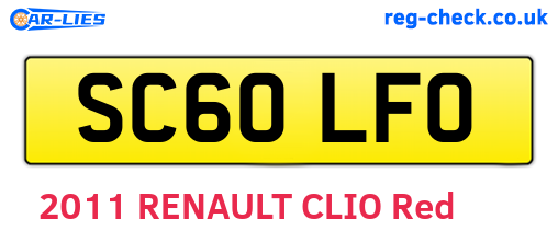 SC60LFO are the vehicle registration plates.