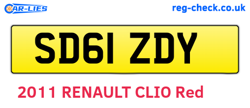 SD61ZDY are the vehicle registration plates.