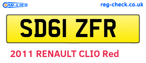 SD61ZFR are the vehicle registration plates.