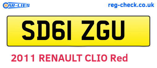 SD61ZGU are the vehicle registration plates.
