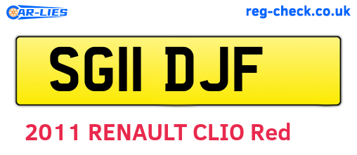 SG11DJF are the vehicle registration plates.