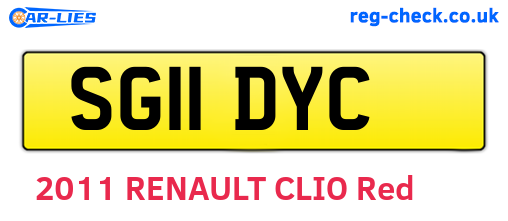 SG11DYC are the vehicle registration plates.