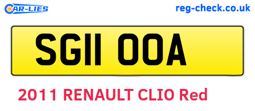 SG11OOA are the vehicle registration plates.