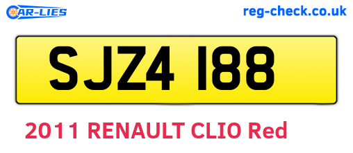 SJZ4188 are the vehicle registration plates.