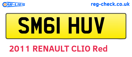 SM61HUV are the vehicle registration plates.