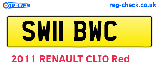SW11BWC are the vehicle registration plates.