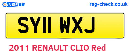 SY11WXJ are the vehicle registration plates.