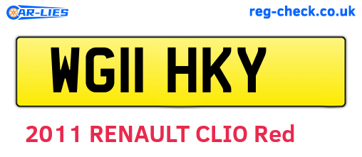 WG11HKY are the vehicle registration plates.