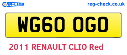 WG60OGO are the vehicle registration plates.