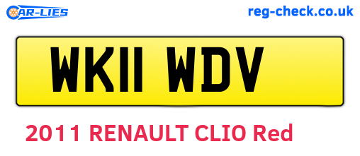 WK11WDV are the vehicle registration plates.