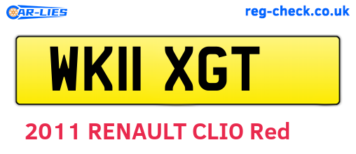 WK11XGT are the vehicle registration plates.