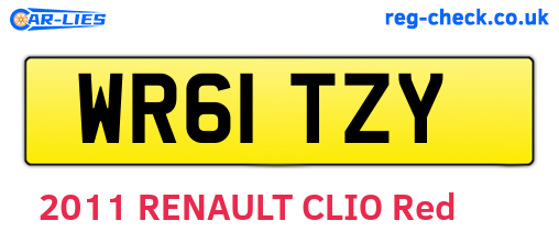WR61TZY are the vehicle registration plates.