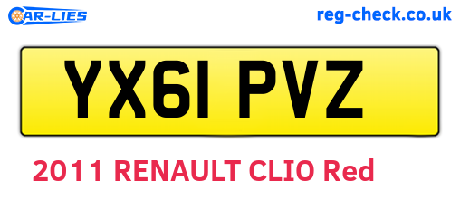 YX61PVZ are the vehicle registration plates.