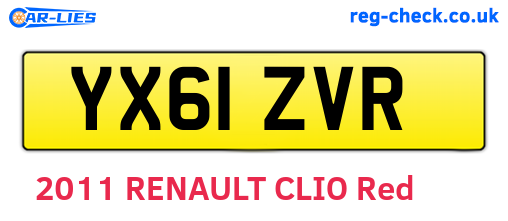 YX61ZVR are the vehicle registration plates.