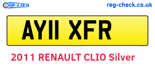 AY11XFR are the vehicle registration plates.