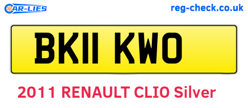BK11KWO are the vehicle registration plates.