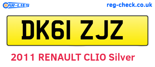 DK61ZJZ are the vehicle registration plates.