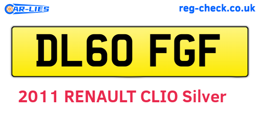 DL60FGF are the vehicle registration plates.