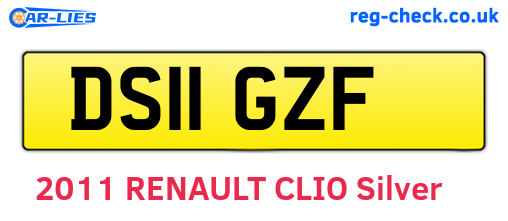 DS11GZF are the vehicle registration plates.