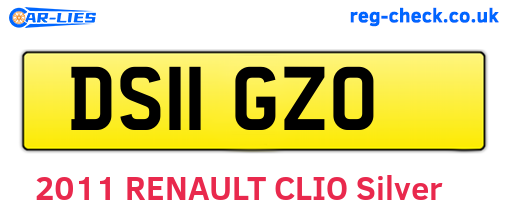 DS11GZO are the vehicle registration plates.