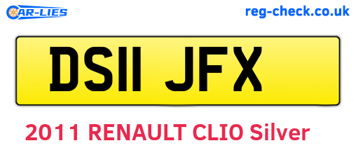 DS11JFX are the vehicle registration plates.