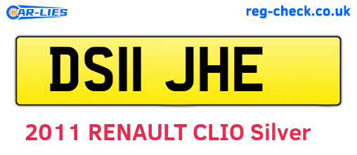 DS11JHE are the vehicle registration plates.
