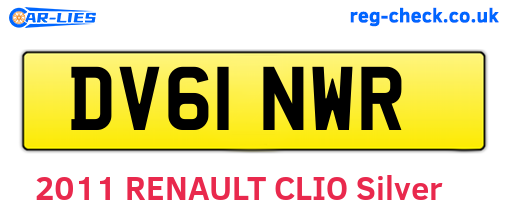 DV61NWR are the vehicle registration plates.